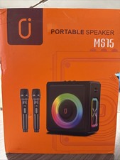 Karaoke Machine, Portable Bluetooth 5.3 Speaker with 2 Wireless Microphones MS75