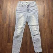 Judy Blue SkinnyFit Jeans JB88265 Light Wash Stars Embroidered Women’s Size 7/28