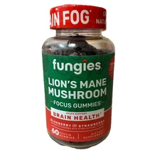 Fungies Lion's Mane Mushroom (60ct) Blueberry Strawberry BRAIN Gummies Exp 2027