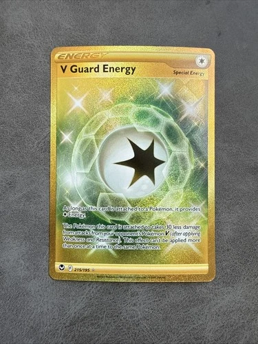 Pokemon TCG V Guard Energy 215/195 Rare Silver Tempest Sword & Shield Gold Holo