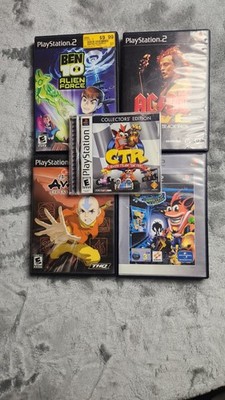 SONY Playstation PS1 PS2 Game Lot. Avatar Ben10 ACDC Konami Crash. CTR