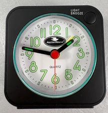 MINI Travel Alarm Clock w/ Light by Travel Essentials New Batteries