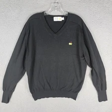 Augusta National Golf Shop Sweater Pullover Mens Large Black Cotton Golf Masters