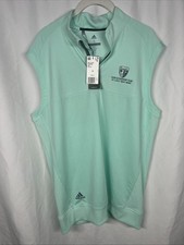 Adidas Cl Vest Mens Small Seafoam Golf Club 1/4 Zip Pullover Performance DN6868