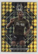 2023 Panini Mosaic Rookies Reactive Yellow Mosaic Prizm Colby Wooden #303 1o8k