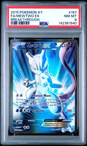 2015 POKEMON XY BREAKTHROUGH #157 FULL ART/MEWTWO EX PSA 8