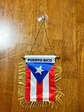 Puerto Rican Banner Flag Great For Car & Home Window 4X6 Hanging 2 Sided