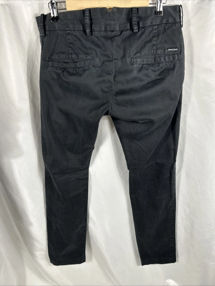 Diesel Chi-Tight-E Trousers Chino W34 L31 Men Black Chore Army Military - Image 3 of 4