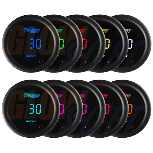 GlowShift 10 Color Digital LED Electronic Boost / Vacuum Turbo Gauge w Sensor - Image 4 of 4