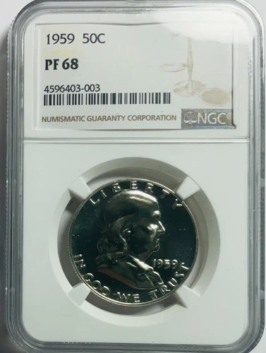 1959  Franklin Silver Half Dollar - NGC PF 68 - BEAUTY - No Reserve
