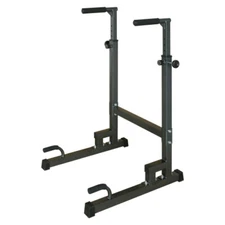 Heavy Duty Power Tower Dip Station with Bench Pull Push Up Bars Stand Adjustable