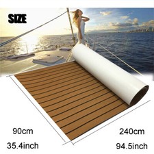Eva Finto Teak Sintetico Marino Barca Tappeto 240cm Adesivo Tappetino , Marrone