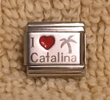 I Love Catalina 9mm Italian Modular Link Charm for Bracelet