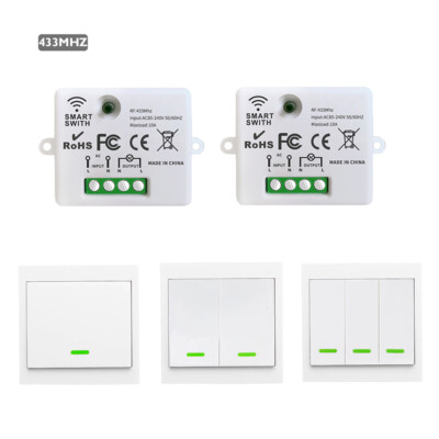 230V Mini Funk Empfänger 433mhz Funkschalter System Wandschalter Lichtschalter