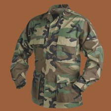 MILITARY ISSUE BDU FATIGUE SHIRT /JACKET WOODLAND CAMOUFLAGE NEW USA MADE
