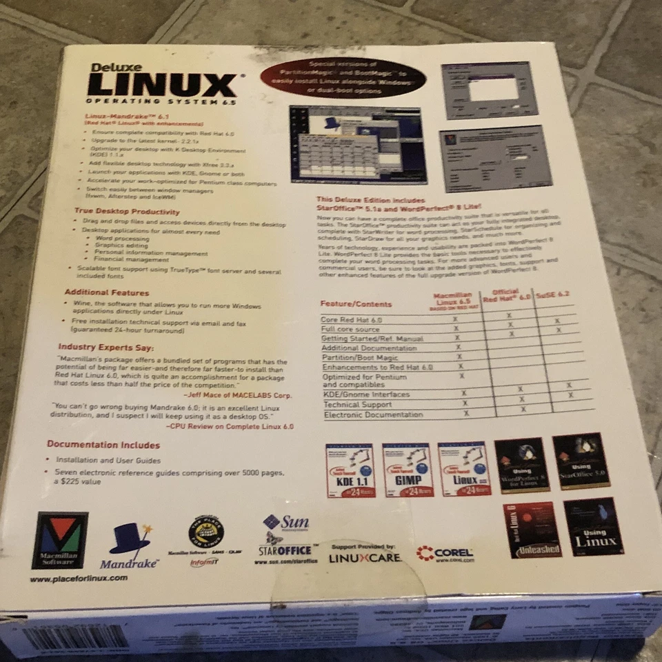 RED HAT LINUX MANDRAKE 6.5 DELUXE OPERATING SYSTEM - New Open Box - Image 4 of 4