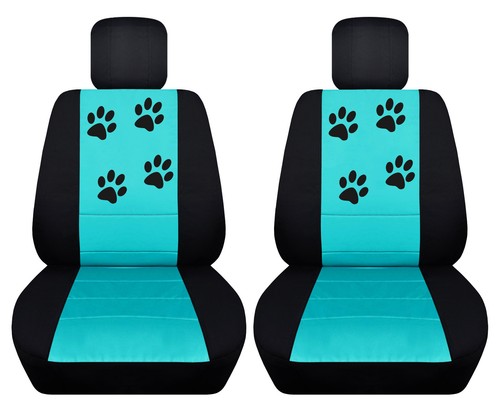 Fundas de asiento de coche delanteras negras/azul turquesa con chinche, mariposa se adapta a VW Beetle - Imagen 8 de 8