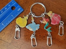 Disney Princess Enamel 1-4 Keychains Clip Belle Ariel Cinderella Sleeping Beauty