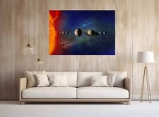 Our Solar System Hi Gloss Space Print Art Canvas Poster Home Wall Decor