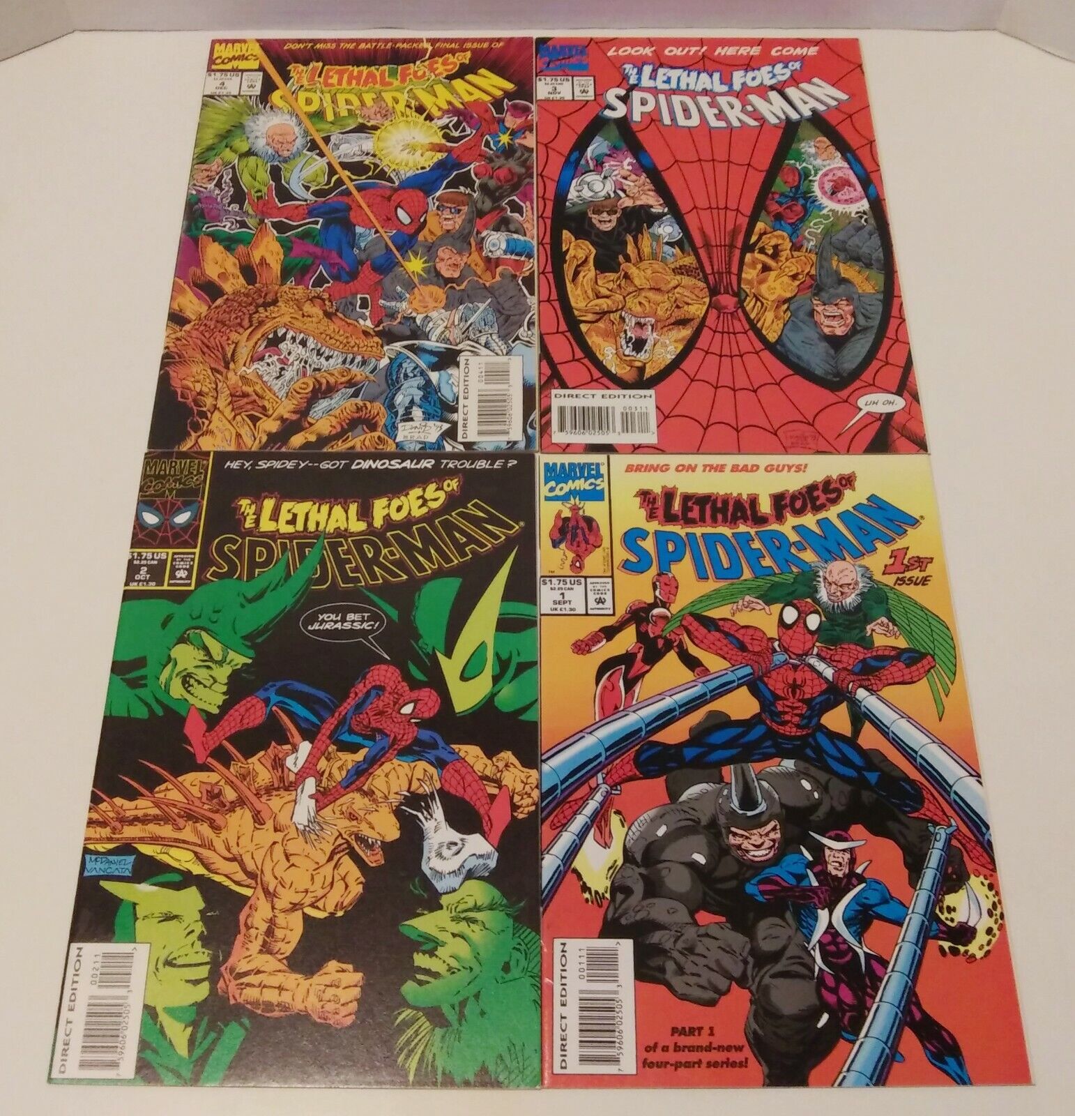 The Lethal Foes of Spider-Man #1-4 Marvel Comics 1993 lot full set run 1 2 3 4