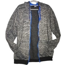 hype Hoodie Sweatshirt Grey Full Zip Pockets ...