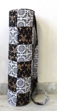 Indian Black White Floral Mandala Bag Shoulder Strap Yoga Mat Carrier Yoga Bags