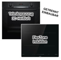 Herdset Bosch Backofen Teleskopauszug + Gorenje Induktionskochfeld Autark 60Cm