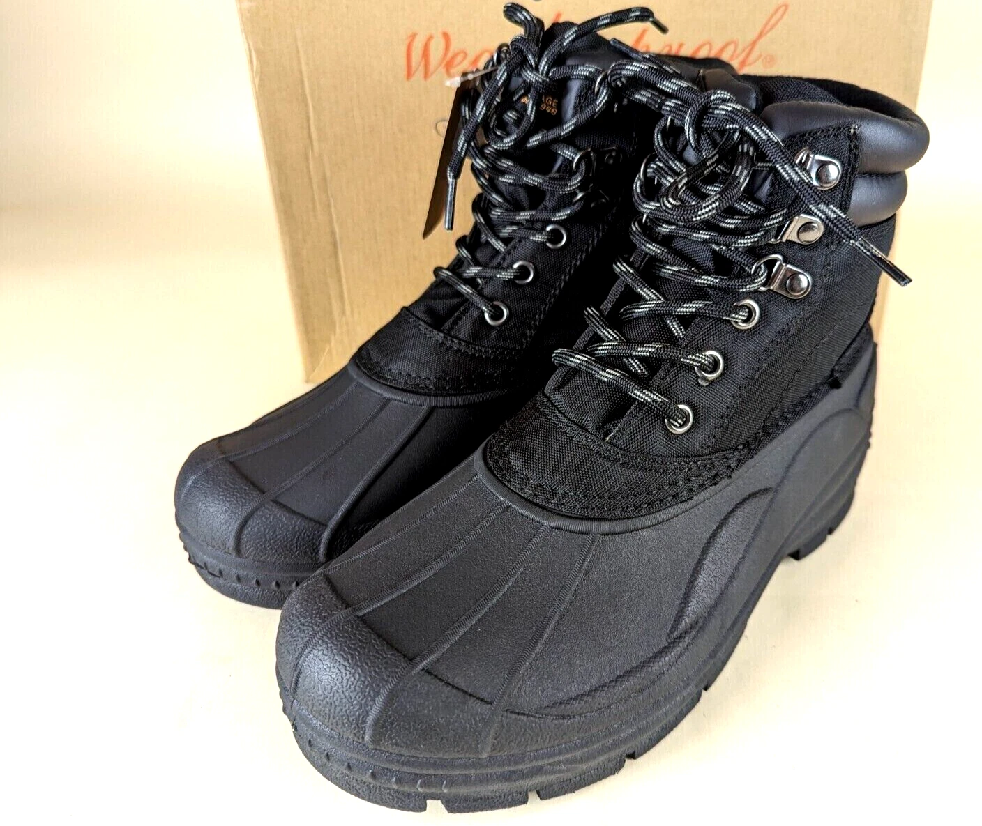 Weatherproof Vintage Joe Outdoor Duck Boots Men's Black Waterproof Shoes 13M US