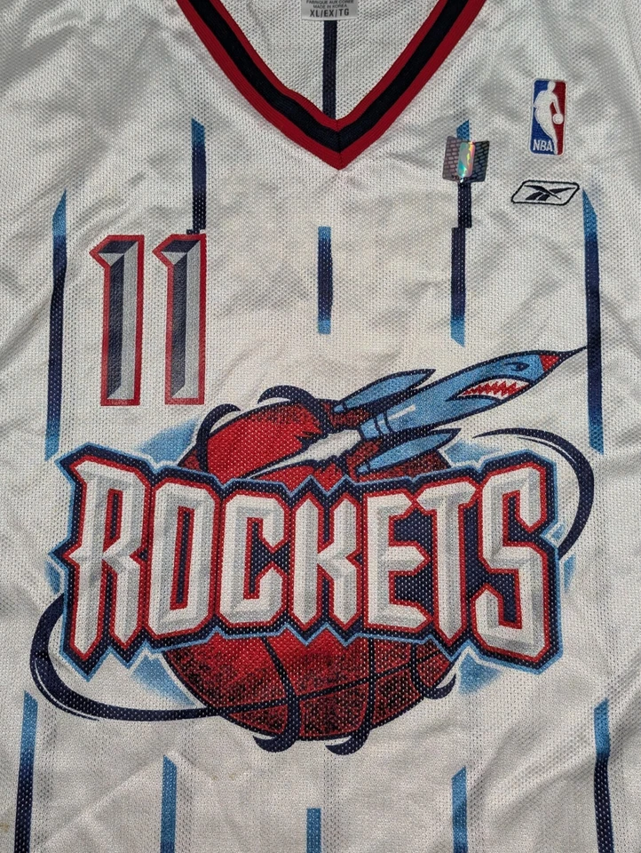 Camiseta deportiva de los Houston Rockets #11 YAO MING JUVENIL XL Y2K Reebok blanca a rayas Foto 3 de 4