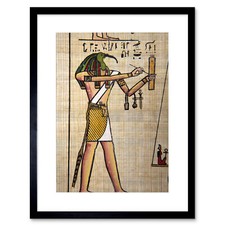 PAINTING WRITING HIEROGLYPHICS EGYPTIAN GOD THOTH HEAD FRAMED PRINT B12X8144