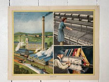 Vintage 1950s UK Macmillan History Geography Print BRITAIN MAKING CLOTH P B Mann