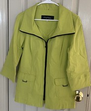 Cheryl Nash Wind Ridge Zip Up Seagrass Vanessa Womens Jacket Medium Nwt