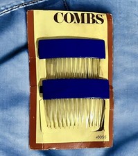 Vintage 1975 Goody Kant Slip Fashion Combs 8055 Royal Blue