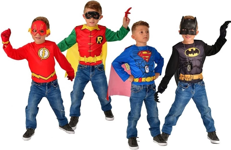 Colección completa de disfraces de superhéroe de 21 piezas en baúl reutilizable de DC Comics Foto 4 de 4