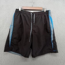 Nike Swim Trunks Mens Large Black Solid Classicore Summer Lightweight