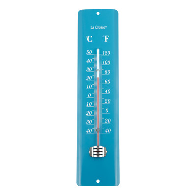 204-1530B La Crosse 11.5'' Indoor/Outdoor Metal Thermometer - Blue