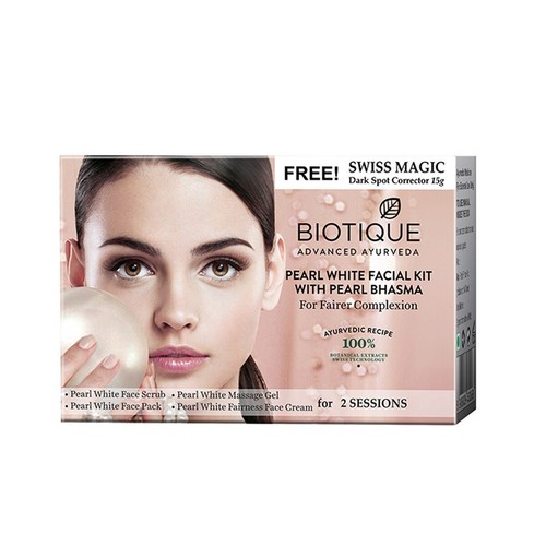 Biotique Bio Pearl White Facial Kit With Pearl Bhasma 75Gm - Picture 2 of 3