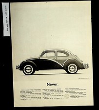 1961 Volkswagen Never Cars Vintage Print Ad 13407