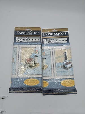 Expressions PrePasted Lighthouse Wallpaper Border Lot: 2 packs for 10 yds total