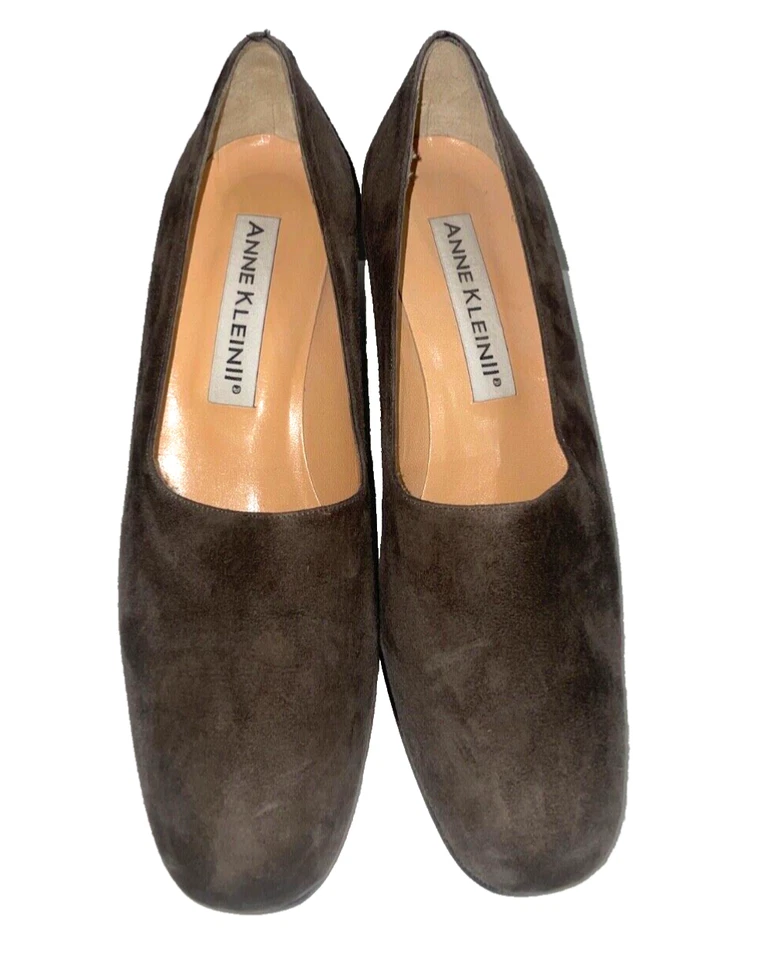 Zapatos de salón Anne Klein vintage hechos en Italia para mujer de gamuza punta cuadrada talla 8,5 nuevos sin etiquetas Foto 3 de 4