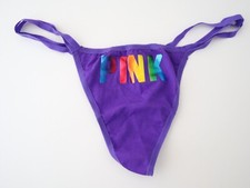 NEW Victoria's Secret VINTAGE PINK Double String Cotton T-Back Thong Panty LARGE