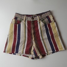 Vintage 90s EXP Express Women's Size 7/8 Blue Striped Jean Shorts Made In USA 26