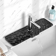 TOOVEM Kitchen Faucet Sink Splash Guard Drain Pad Water Catcher Tray Slip Mat
