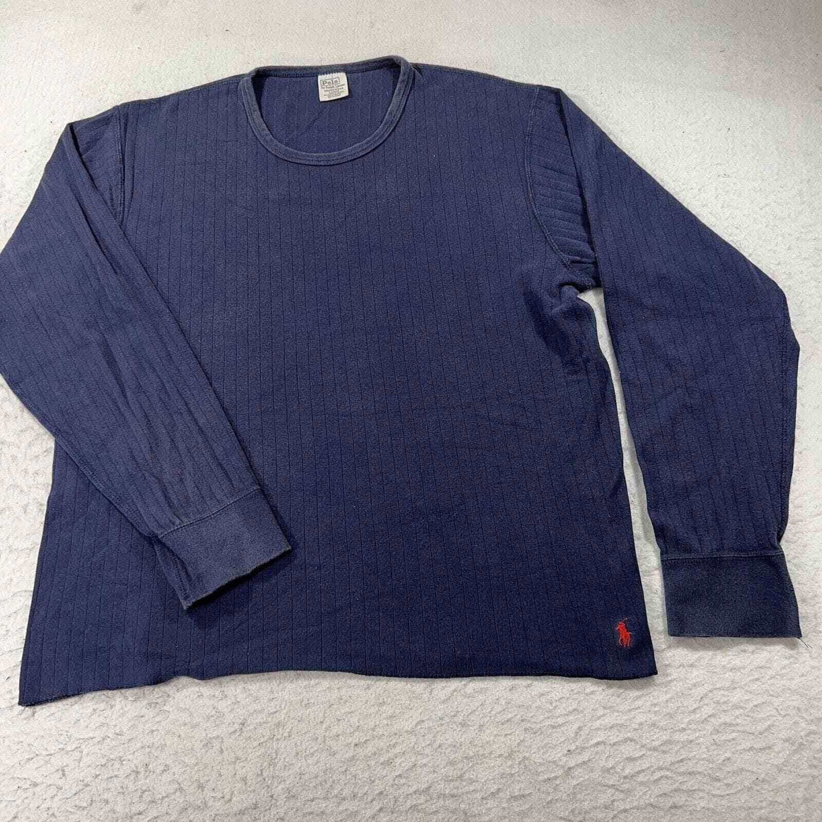 PONY Polo Ralph Lauren pigiama uomo grande blu navy manica lunga sotto camicia