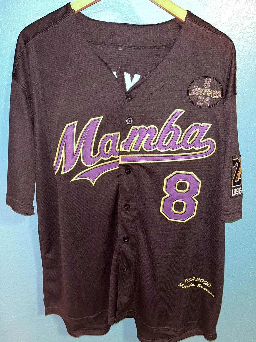 Kobe Bryant Baseball Jersey Shirt Black Mamba Kobe Bryant Jersey