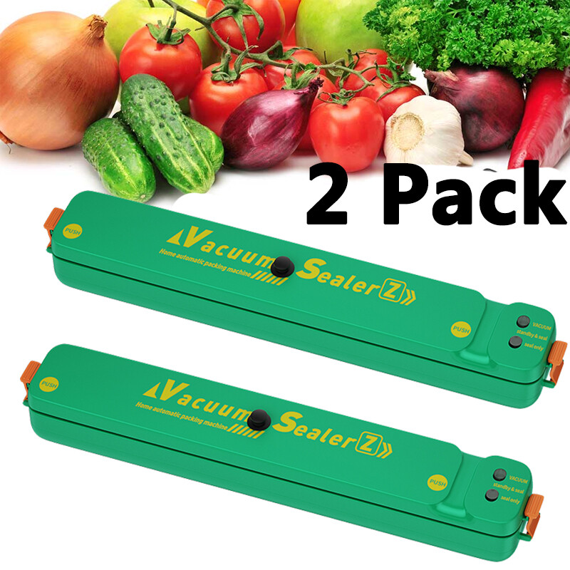 2Pack Vacuum Sealer Machine Food Preservation Storage Saver w/ Seal Bag Green
