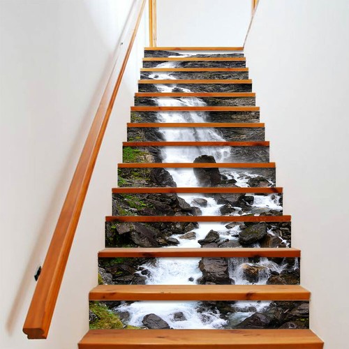 13pcs 3D Stair Riser Staircase Sticker Vinyl Photo Mural Decal Scenery Wallpaper - Picture 41 of 58