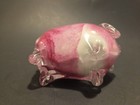  Hand Blown Art Glass Big Belly Pig Figurine Paperweight Pink White And Clear  — photo 6