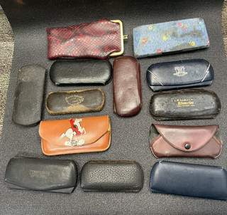 Lotto di 13 custodie per occhiali vintage pubblicità ottico custodie cowboy e kiss lock
