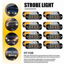 4LED Amber White Strobe Grille Light 12W Recovery Beacon Truck Emergency 12w